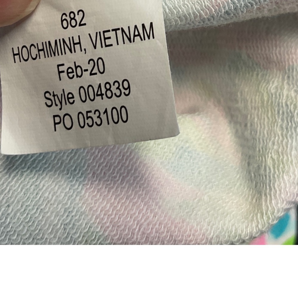Lilly Pulitzer Skipper Popover Women XS Pink Tropical Feather Half Zip Pullover - Picture 7 of 9